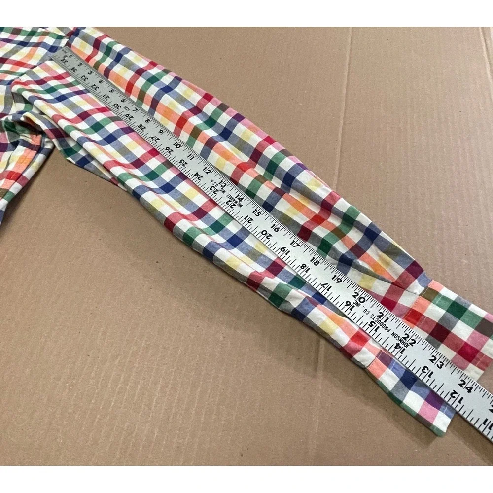 Cremieux Classics 38 Men's Medium Multi Colored Checked Oxford Button Up Brights